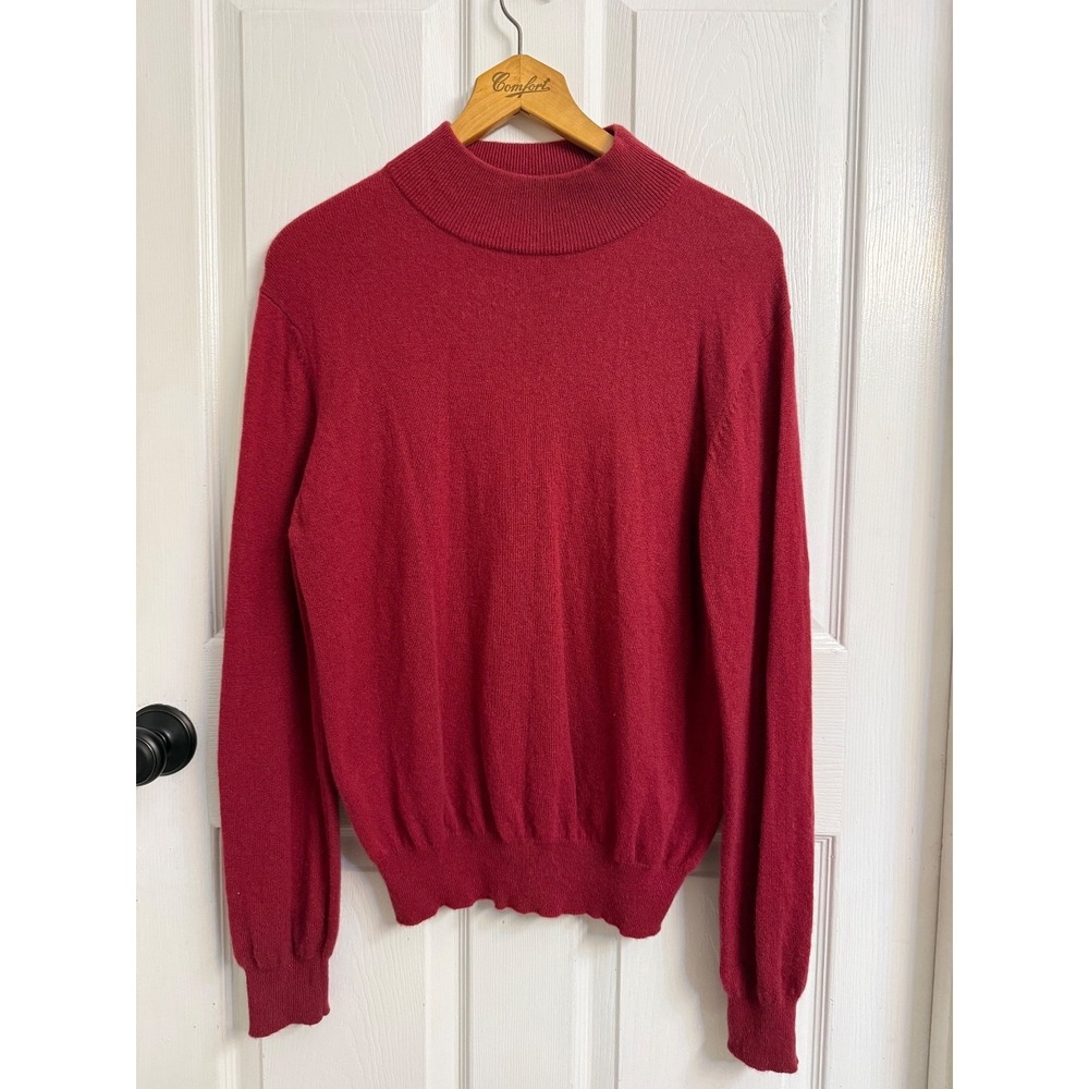 VTG 100% Cashmere Sweater Red Mock Neck Pullover Westbound Christmas Women's L